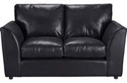 HOME New Alfie Regular Leather Effect Sofa - Black